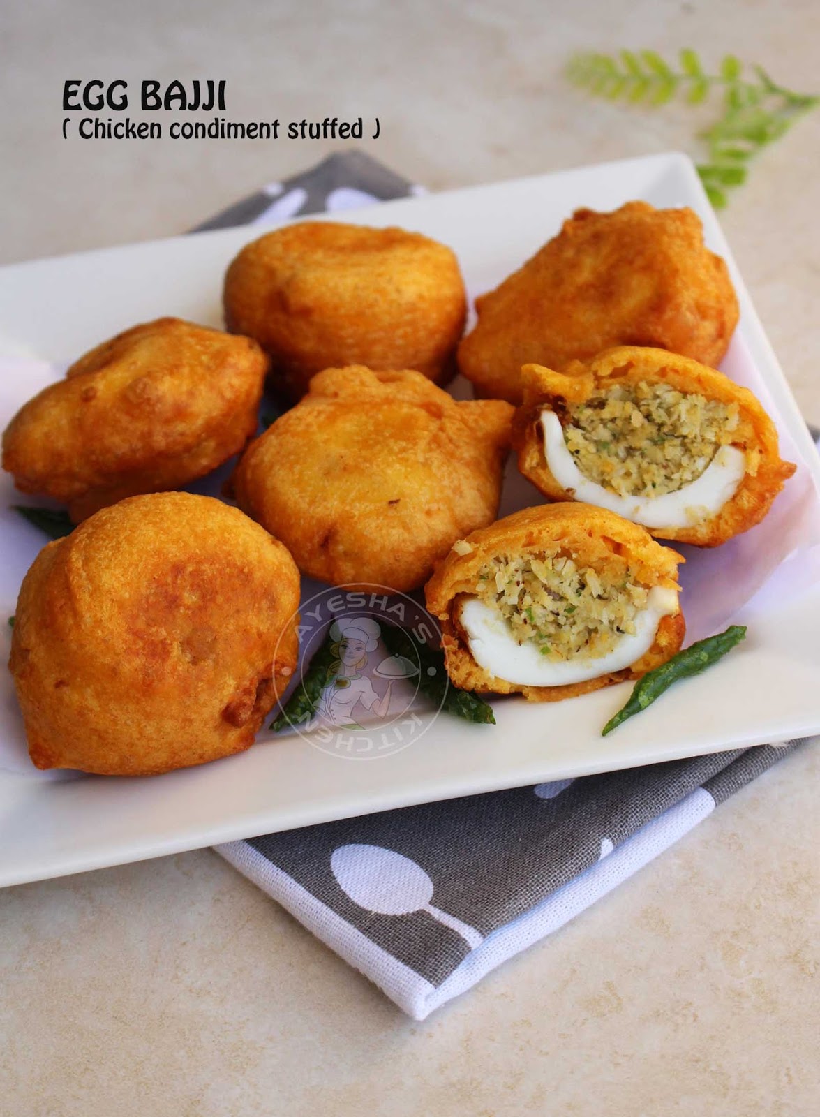 EGG SNACKS CHICKEN CONDIMENT STUFFED EGG BAJJI
