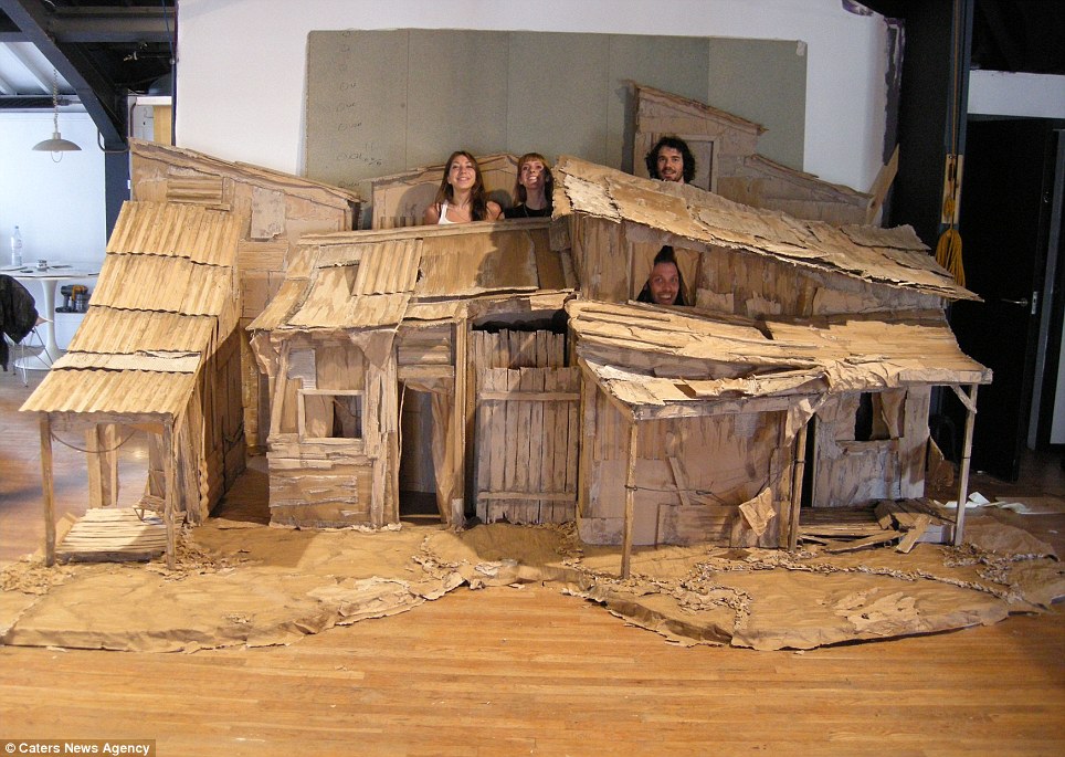 The real cardboard cities Incredible lifelike street scenes made from