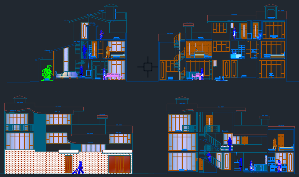 Multi Family Apartment Buildings House Plan Modern Multi Family House Plans Elevations And Sections