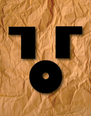 The letters LOL form a face on a crumpled paper bag