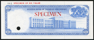 100 Trinidadian Dollars banknotes paper money currency