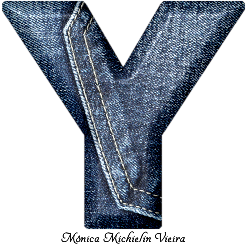 M. Michielin Alphabets ALFABETO DE JEANS PNG ALFABETO COM TEXTURA DE