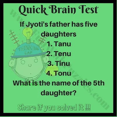 Quick Brain test puzzle question