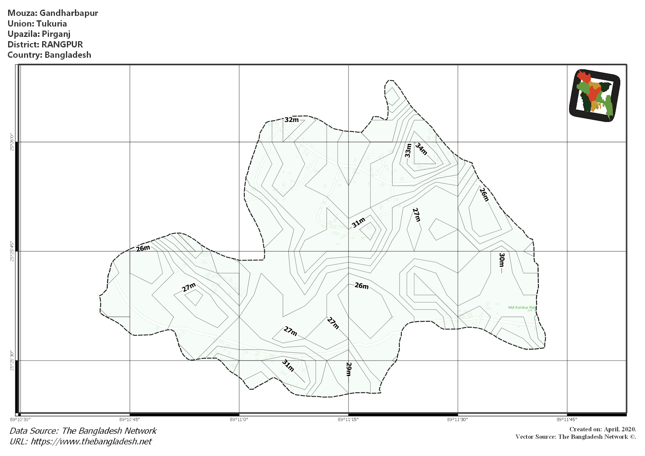 Map of Gandharbapur Mouza of Pirganj Upazila, RANGPUR Map of Gandharbapur Mouza of Pirganj Upazila, RANGPUR, Bangladesh.