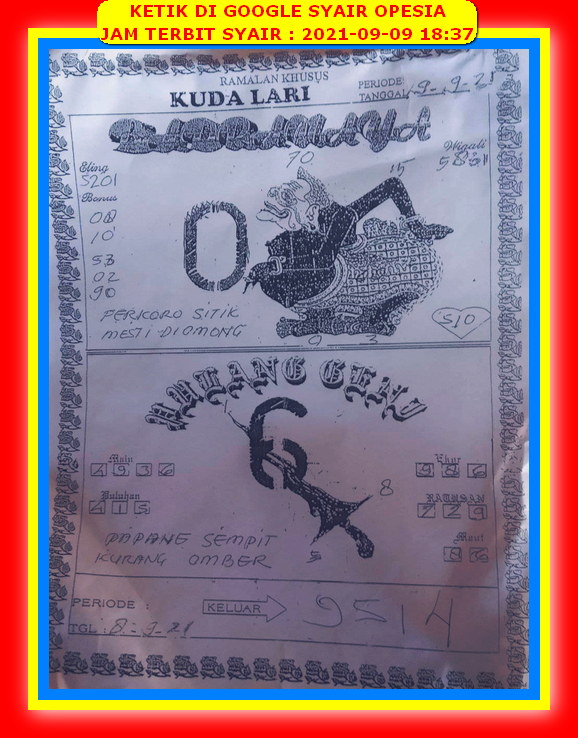 Syair Togel Hk 9 September 2021 Forum Syair Asiktoto