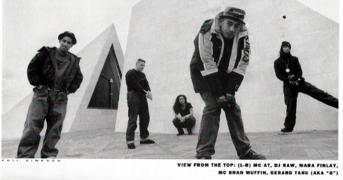 Wellington group Gifted and Brown, photo by Phil Simpson, Planet magazine 1992