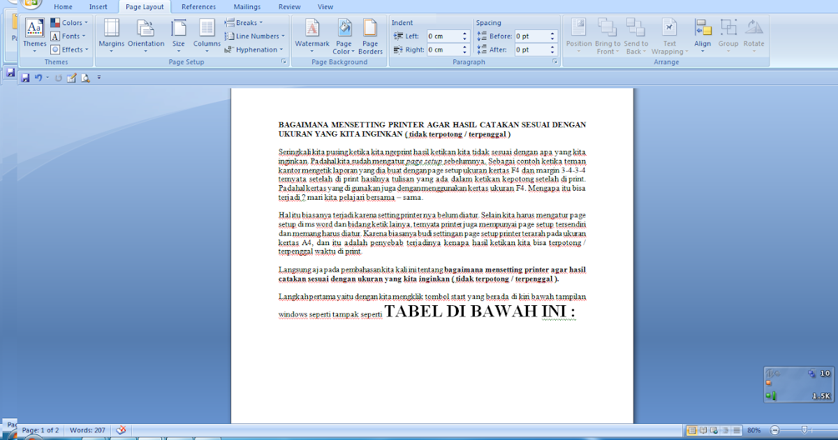 Kursus Komputer Microsoft Word: Cara Membuat Kertas Menjadi Landscape