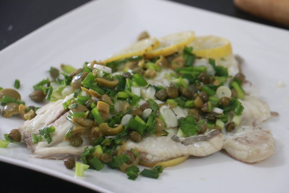 Low GI Cooking Fish with capers and olives