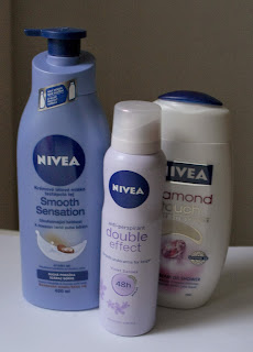 nivea, body lotion, deodorant, shower gel