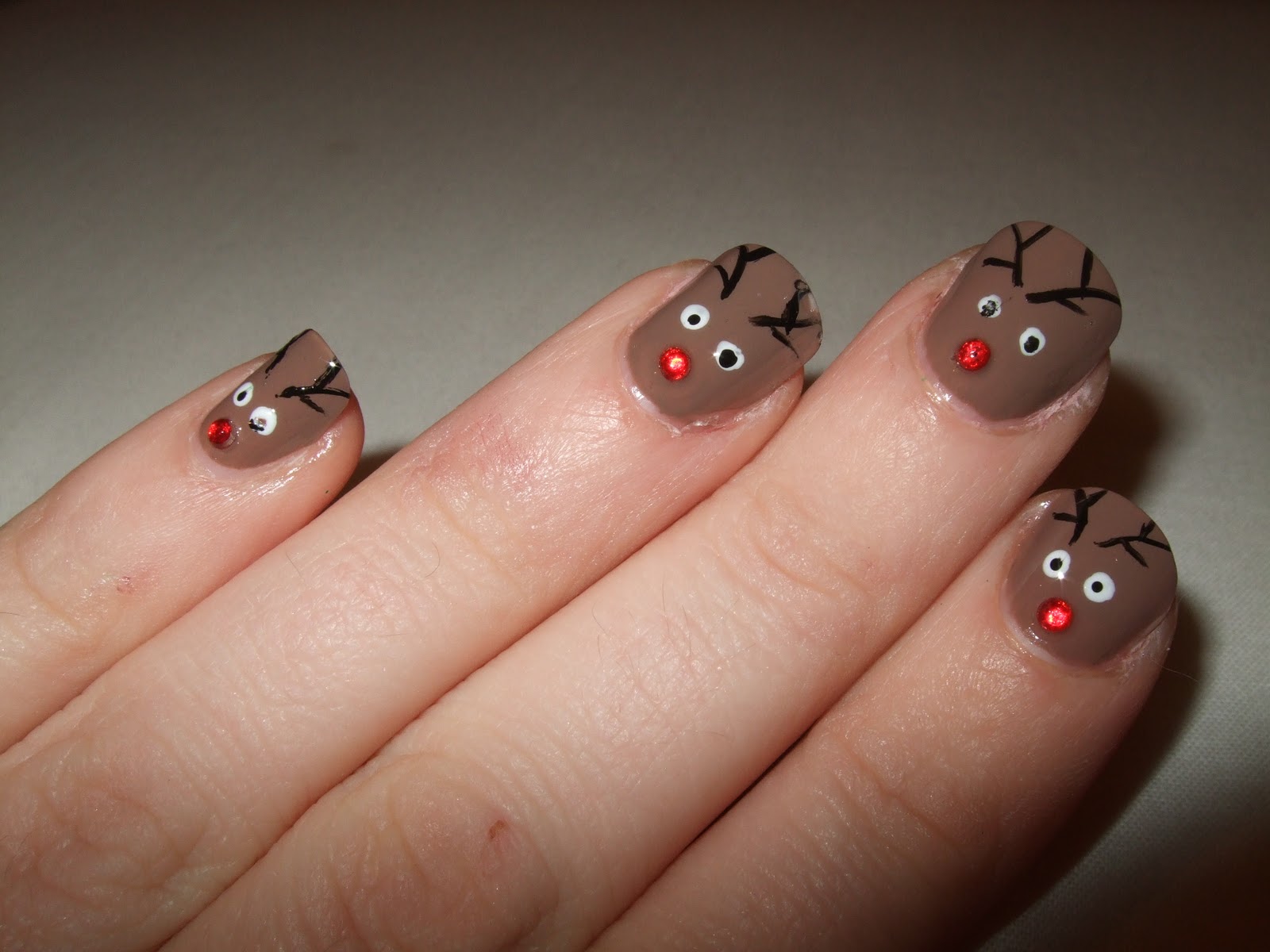 Reindeer Nail Art with Gems - wide 2