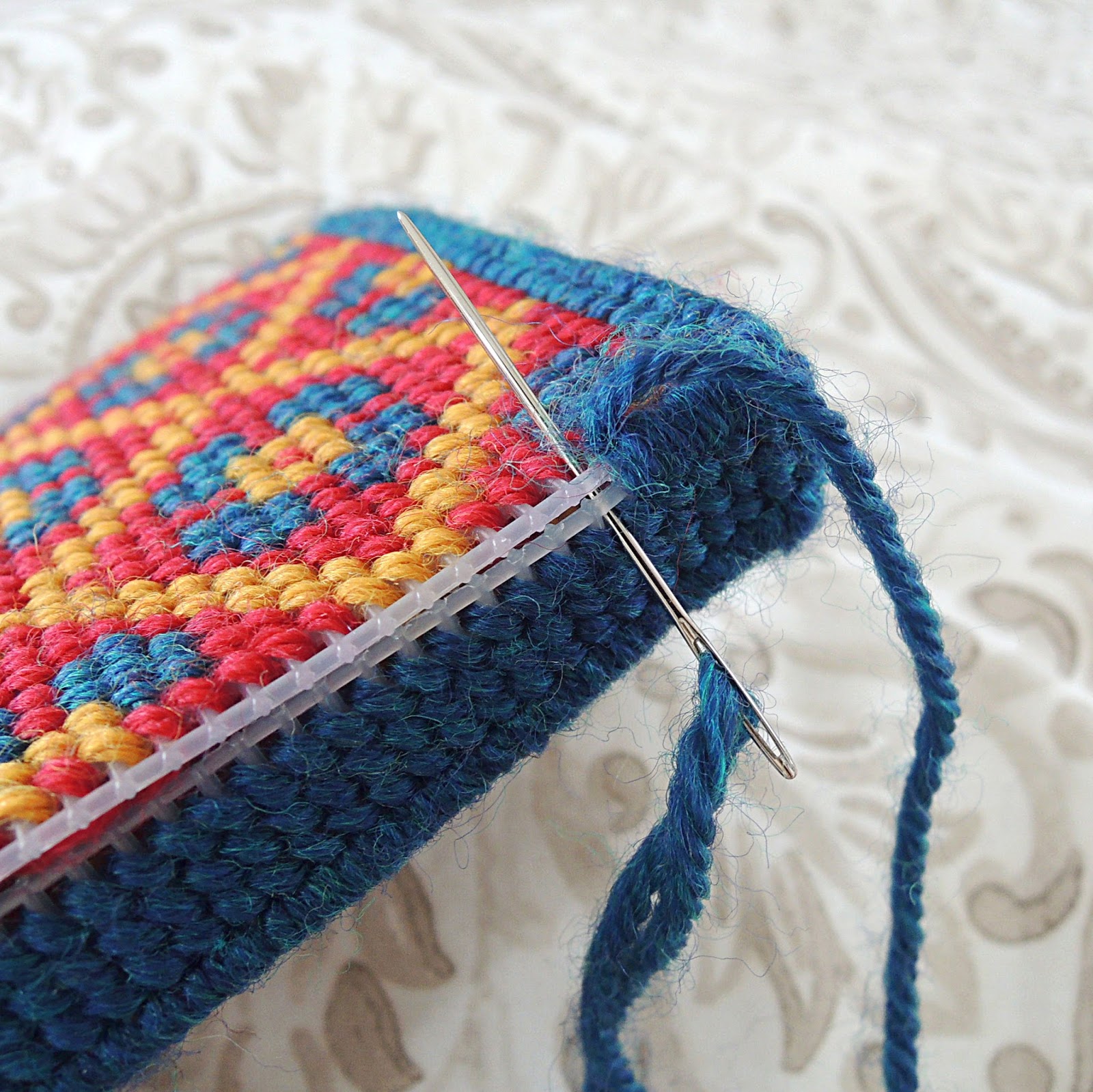 DIY Plastic Canvas Phone Pouch Sewing with Bobbin and Fred