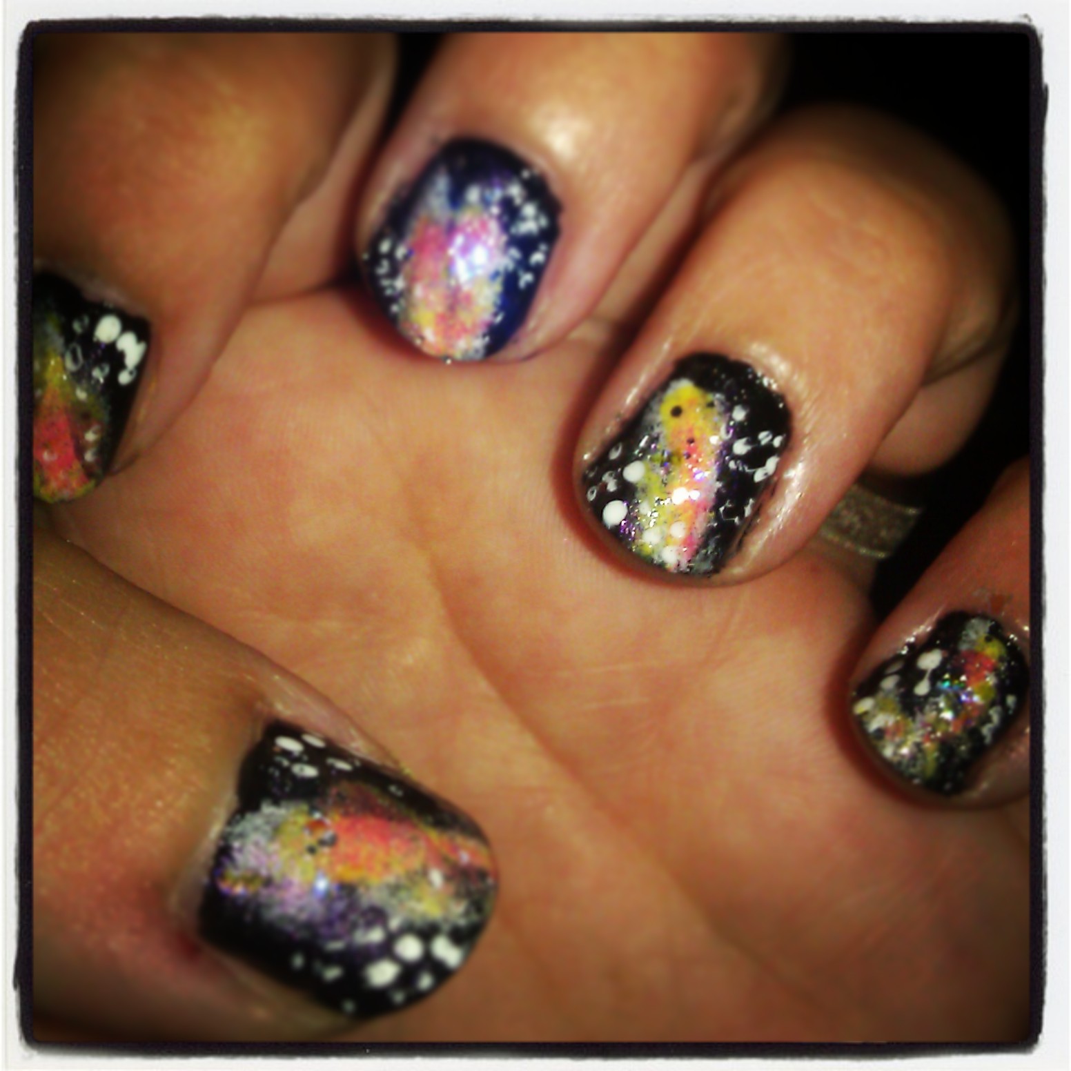 girls need toilet paper EASY Nail Art for beginners Galaxy Nails