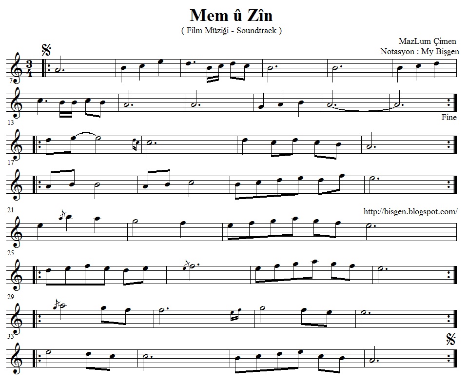 Mem U Zin Notalari