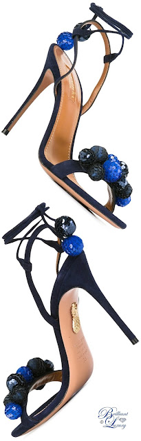 ♦Aquazzura blue Disco Thing sandal #pantone #shoes #blue #brilliantluxury