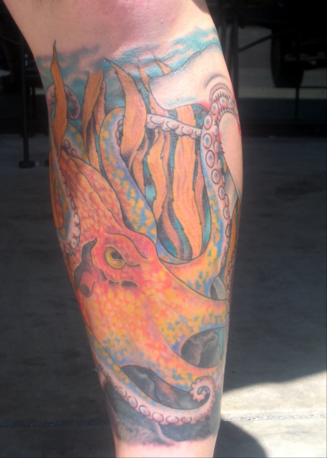 Chris Earnhart Tattoo Maker Giant Octopus Vs Hammerhead