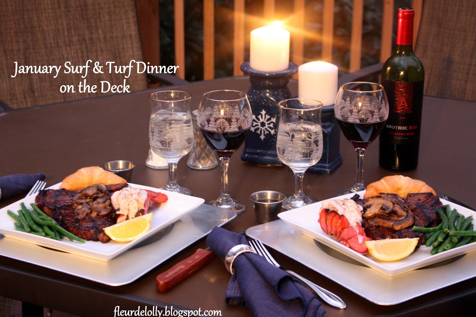 Fleur de Lolly Surf and Turf Grilled TBone Steaks and Broiled