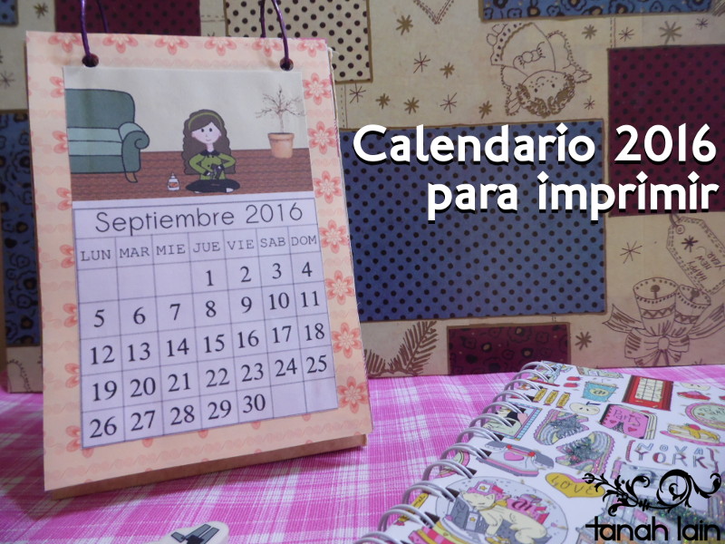 Calendario 2016 para imprimir