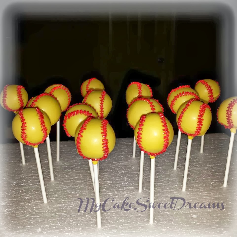 How To Make Softball Cake Pops How To Make Softball Cake Pops