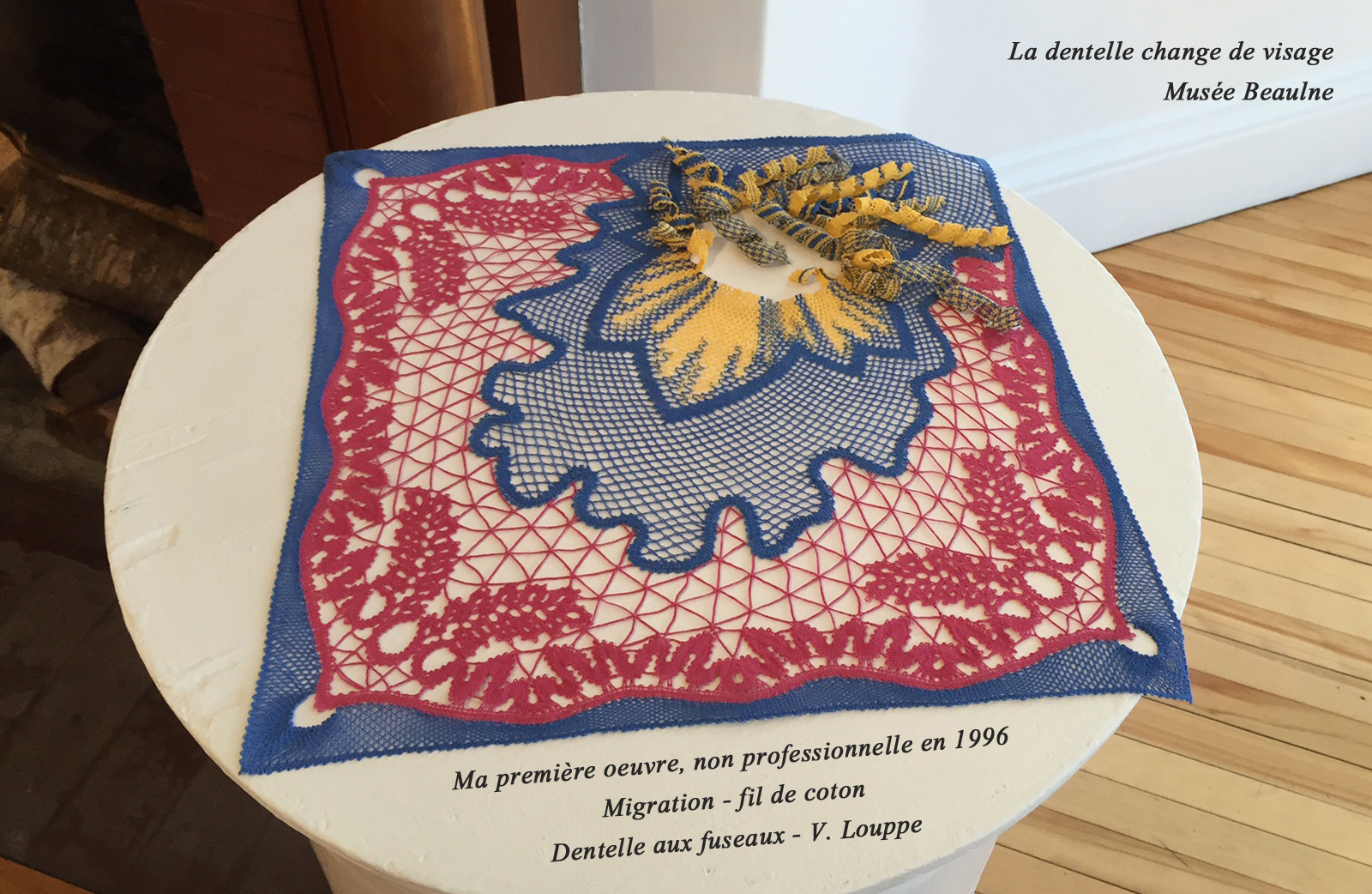 Voici Migration, la première œuvre de ma professeure Véronique Louppe,  créée en 1996. Elle y mélange le torchon, appris en Belgique ainsi que la  dentelle ...