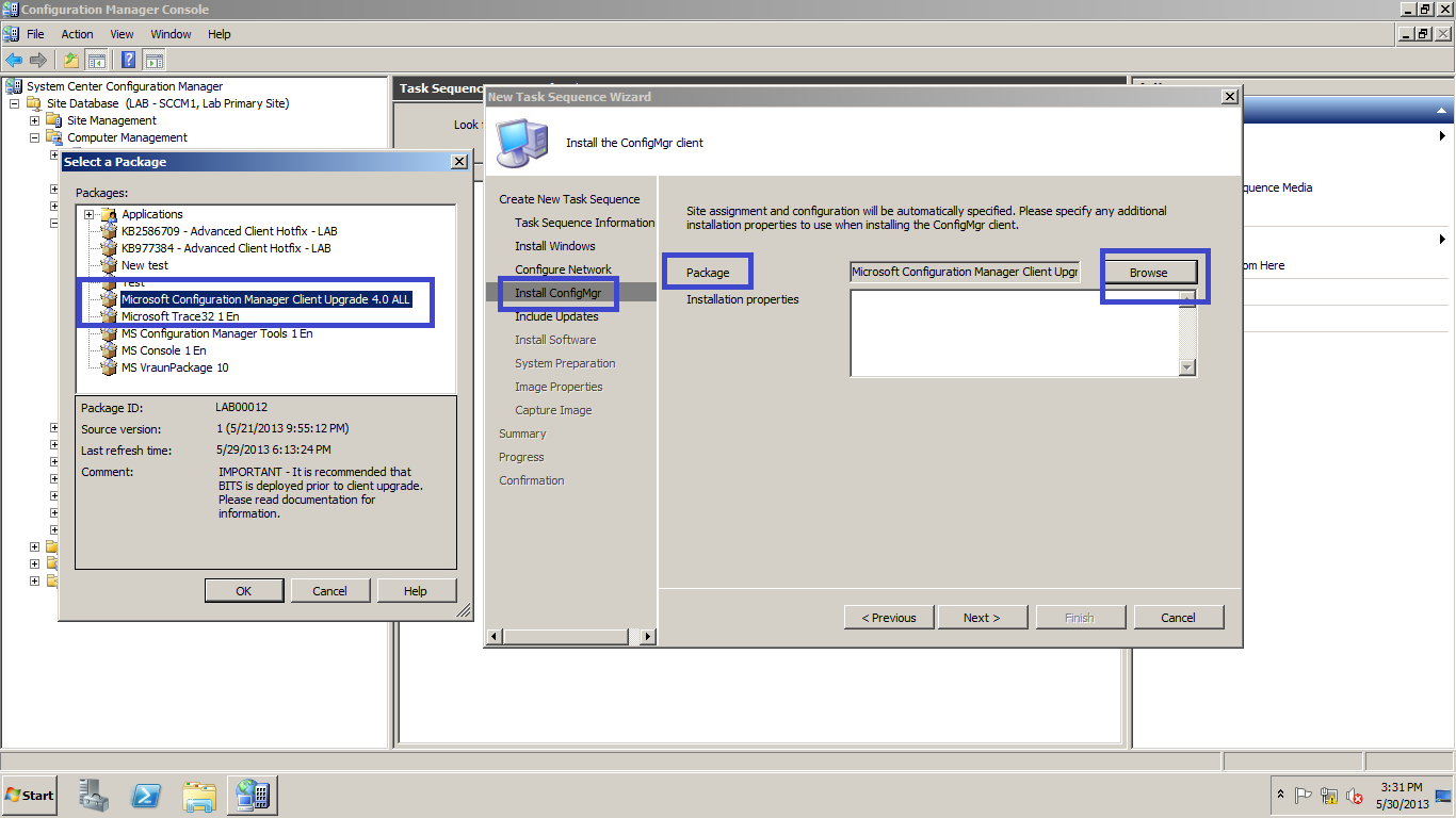 Packaged task. Континент менеджер конфигурации. SCCM 2007. Package System Center. System Center configuration Manager.