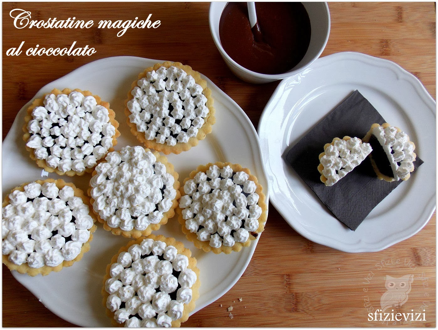 crostatine magiche al cioccolato - ricetta senza latte e derivati -