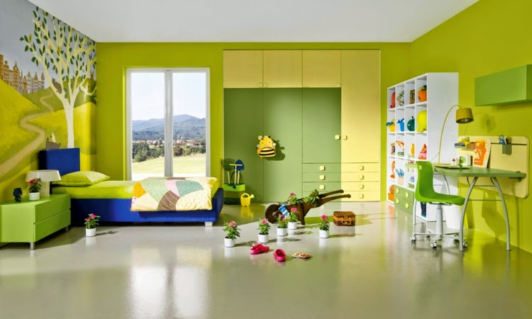Dormitorios decorados en amarillo y verde - Ideas para decorar dormitorios