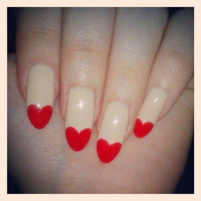 Fjola's Wonderland: My almond heart nails !!! (tutorial)