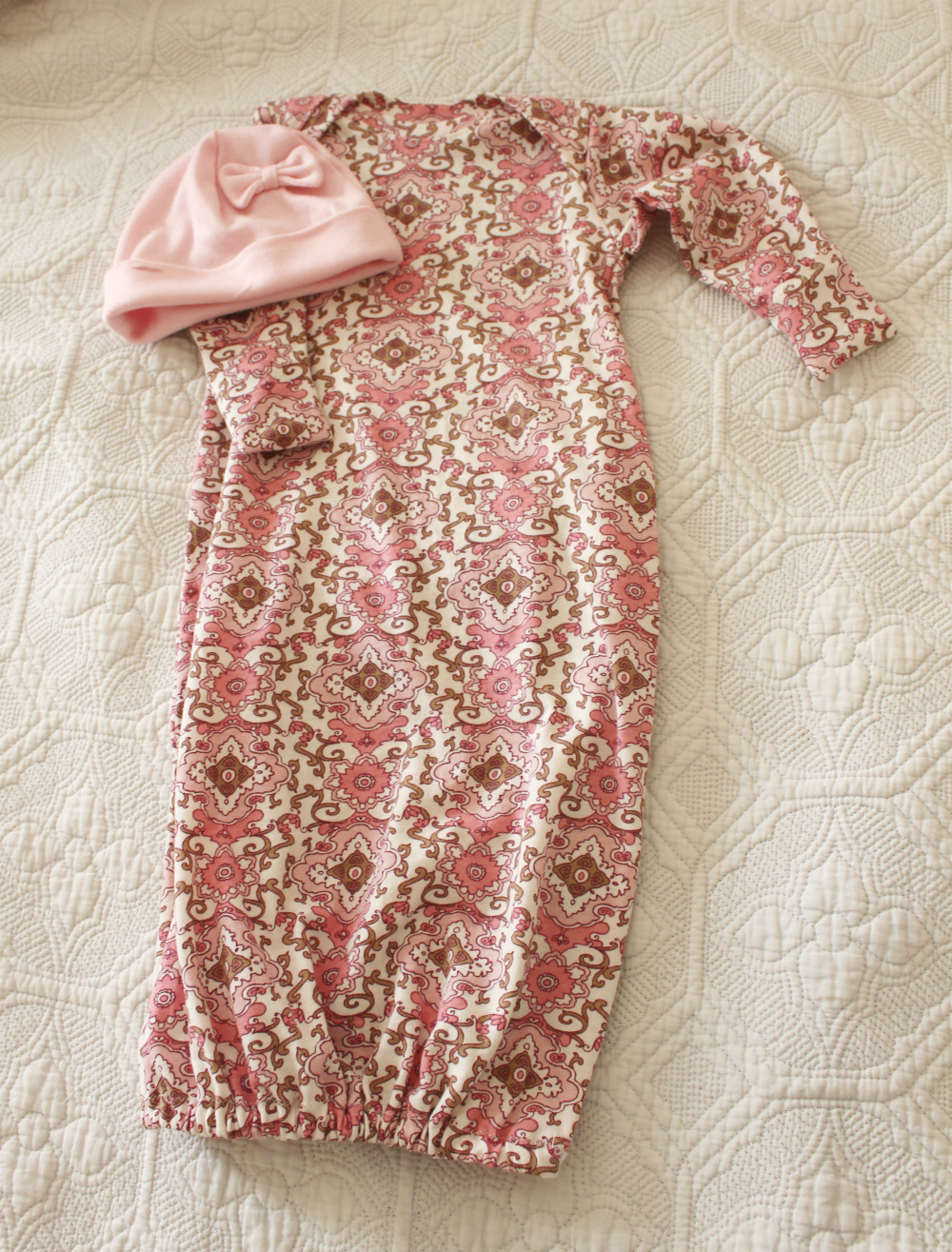 SeeMeSew Perfectly pink baby girl gown