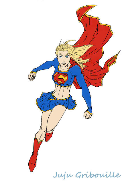 Colorisation de Super Girl sous Gimp: clean et aplats
