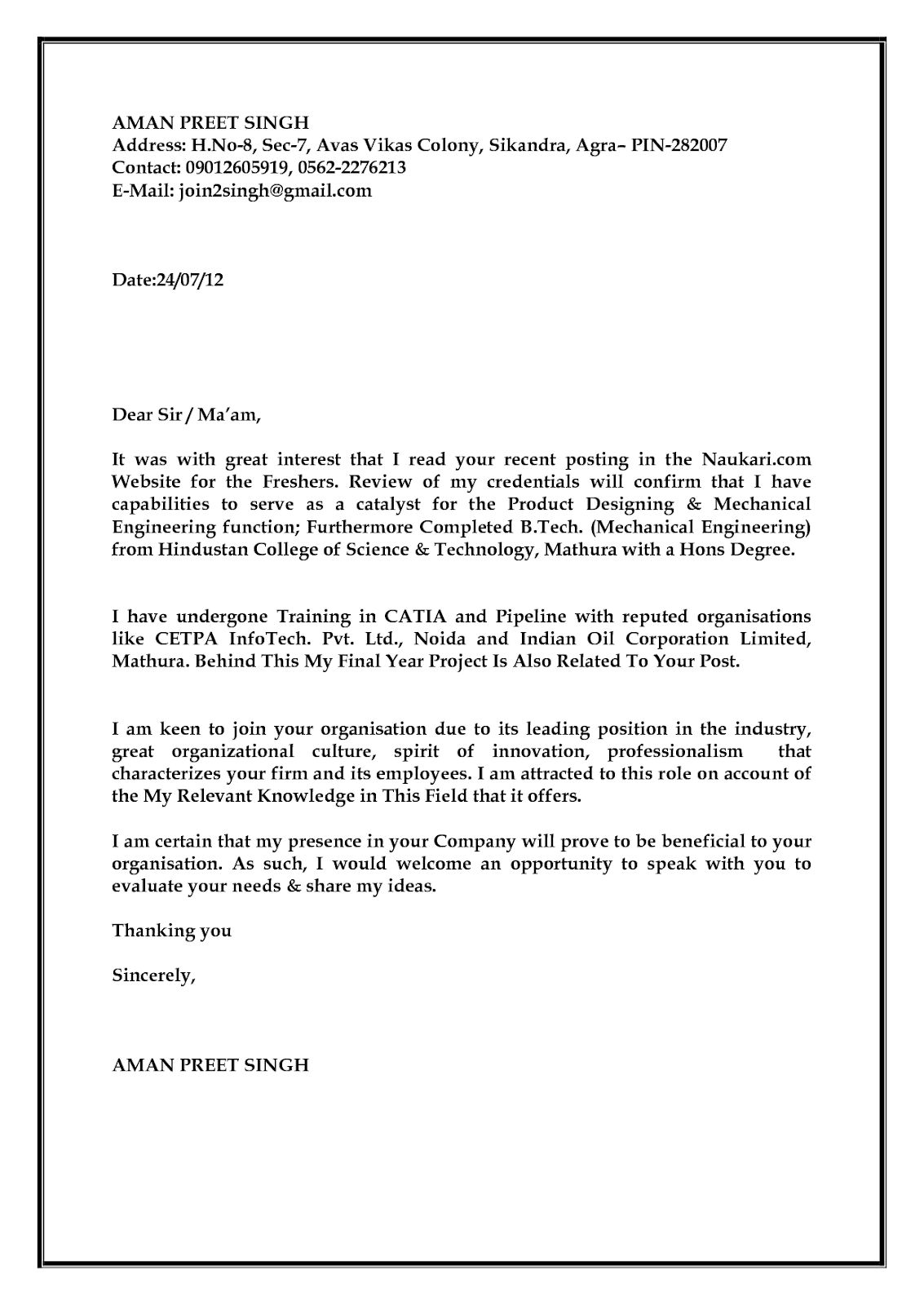 Contoh Surat Lamaran Kerja Bahasa Inggris Fresh Graduate Contoh Surat Lamaran Kerja Bahasa Inggris Fresh Graduate