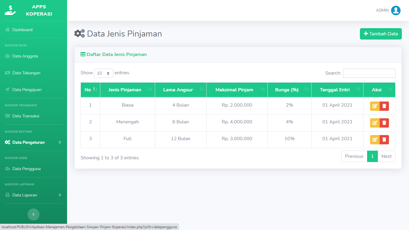 Aplikasi Manajemen Pengelolaan Simpan Pinjam Koperasi - SourceCodeKu.com