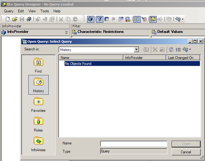 Martin Maruskin Blog Something About Sap Bex History Not Appearing In Query Designer Open Dialog
