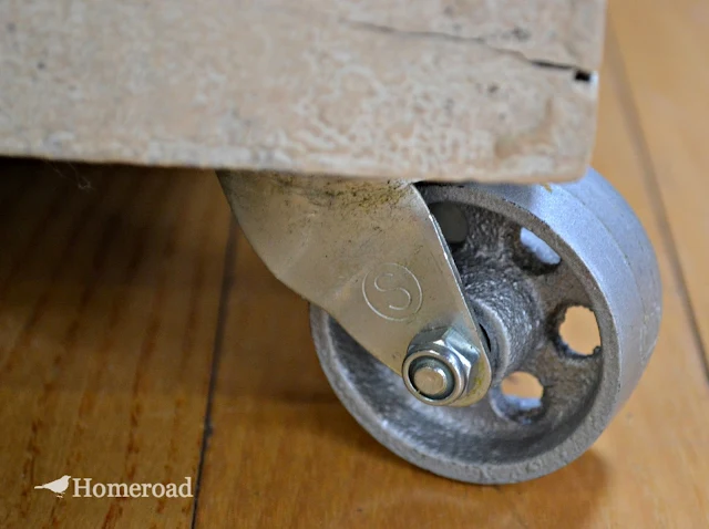 Adding metal castors to a foot locker