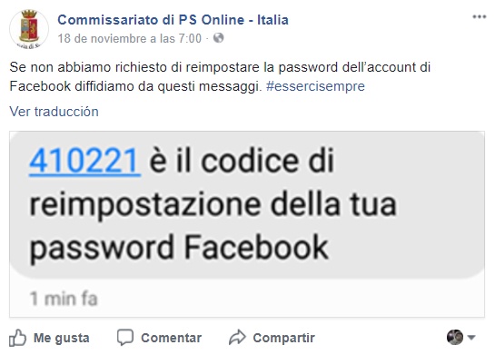 Cambio password Facebook con un SMS, a volte è un un tentativo di truffa