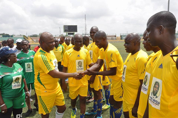 ibikunle amosun playing football