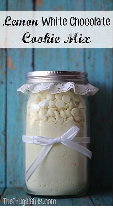 Christmas Gift in a jar - Lemon White Chocolate Cookie Mix