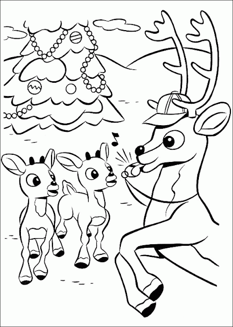 Santa's Reindeer Rudolf coloring.filminspector.com