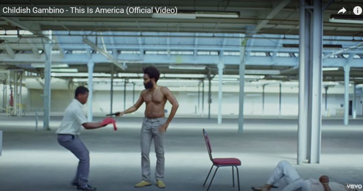 this is america -childish gambino - This is a finger pointed at America as it is today in 2018, where in spite of the insanely high incidents of gun violence, efforts to curb easy access or even ban firearms are staunchly opposed by people quoting a 220 year old amendment allowing them the right to own firearms.