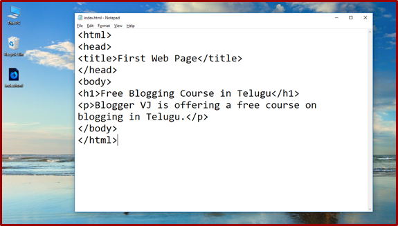 Website Designing Course | How to create a web page in telugu | Blogger VJ Website Designing Course | How to create a web page in telugu | Blogger VJ