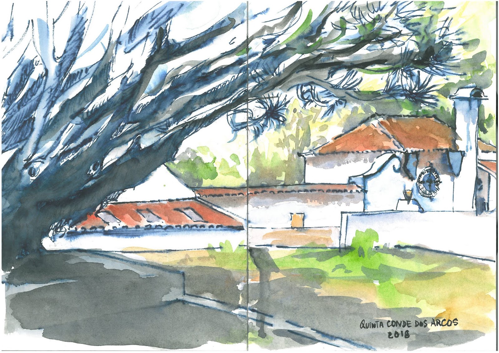 Urban Sketchers Portugal Quinta Conde dos Arcos Olivais