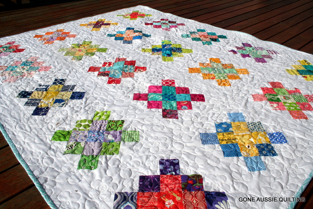 Gone Aussie Quilting My Blue Scrap Bin Quilt