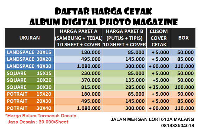 Cetak Album Kolase Magazine / Wedding Book Cetak Album