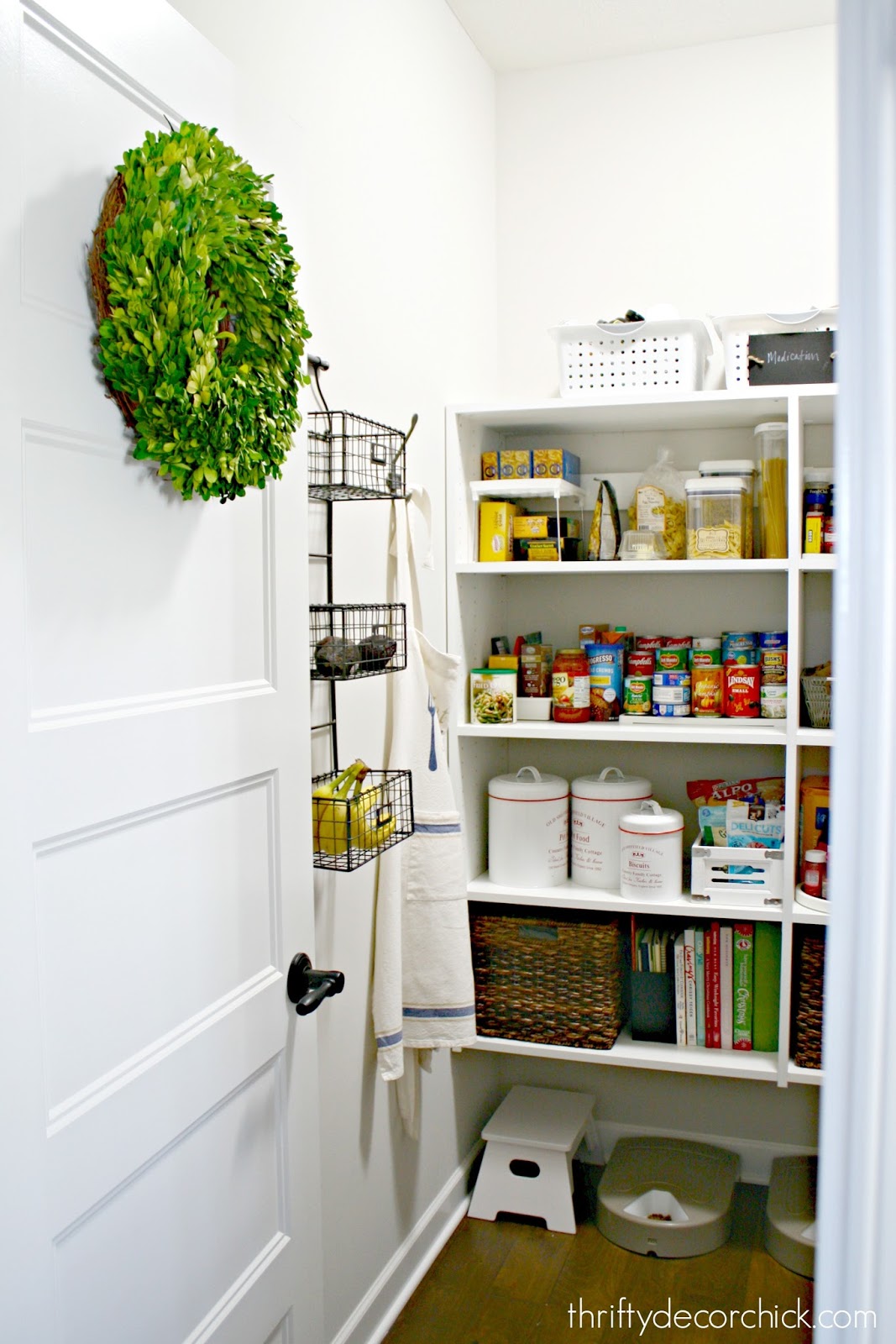 Using the wall space in a walk in pantry