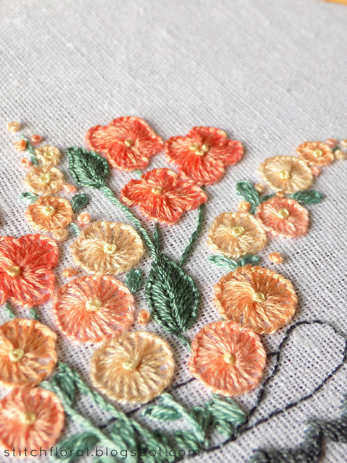 Buttonhole stitch practice free PDF pattern Stitch Floral