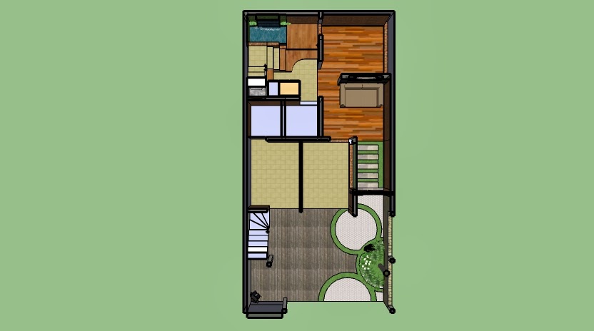 Desain Rumah Di Lahan Sempit: Denah Rumah Sekaligus Tempat ...