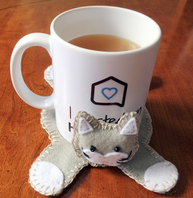 Printable Pattern For Cat Hug Mug Coaster