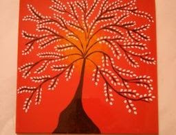 Tile Painting - Trees and Flowers on Tiles