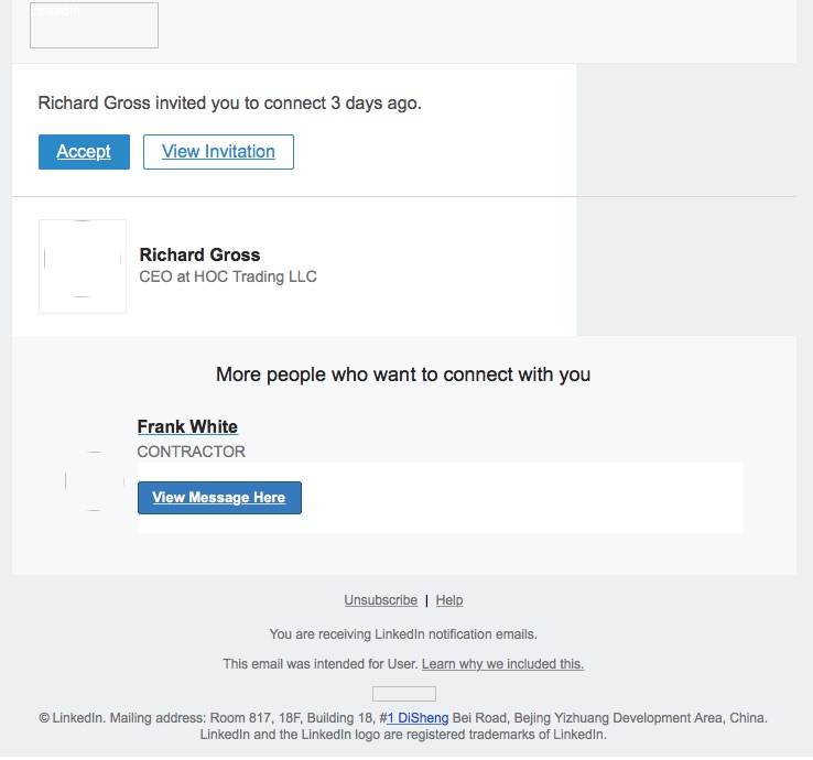 Richard Gross's invitation is waiting for your response (LinkedIn