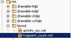 El layout autogenerado del fragmento