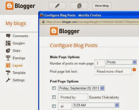 Blogger: How to setup a static home page finishing step